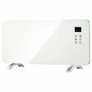 GLO 600426 Homelux Design Smart Wifi Fűtőpanel, Konvektor, okos fűtőtest, szabadon álló vagy falra szerelhető kivitel, 2 fűtési fokozat: 1500 W / 750 W fehér üveglap kép