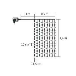 Home KIN 126/WH beltéri LED-es fényfüggöny, 126 db hideg fehér színű LED-del, 90x140 cm - 00083741 kép