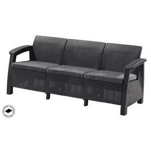 ALLIBERT CORFU LOVE SEAT MAX háromszemélyes polyrattan kerti kanapé - grafit () kép