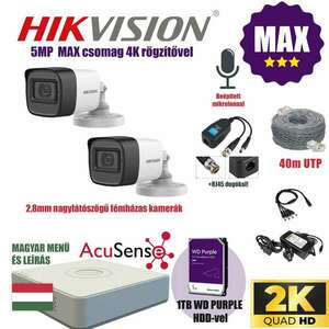 Hikvision 5Mp MAX Szereld Magad Csomag 2 kamerával és RJ45 balunnal kép