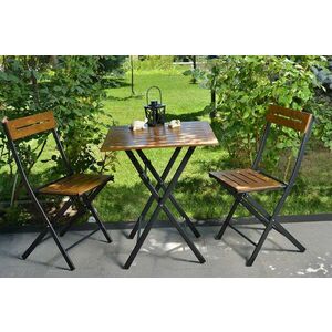 Bistro Set dió-fekete asztal és szék szett (3 darab) kép