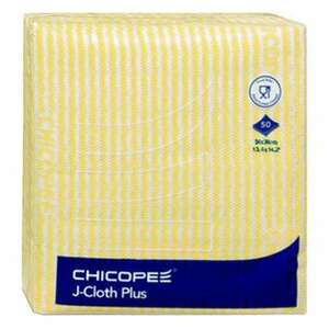 Törlőkendő CHICOPEE J-Cloth Plus konyhai eldobható 34 x 36 cm sárga 50 db/csomag kép