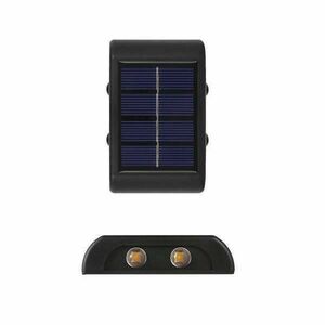 Napelemes kültéri fali solar lámpa, 4 LED-es, vízálló, meleg - sárga fényű, Wooze Light Side, fekete, 2 db / csomag kép