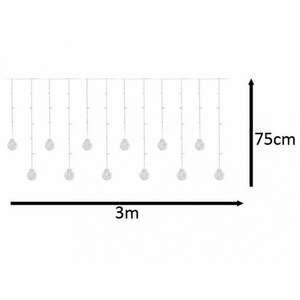 LED függöny lógó gömbök 3m 108LED meleg fehér kép