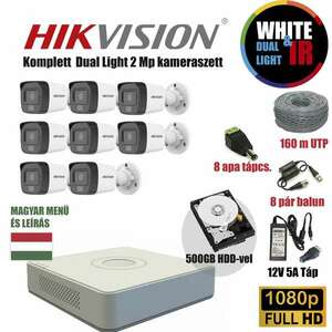 Hikvision AcuSense 2MP TurboHD Dual Light kamera rendszer 8db kamerával és 500GB HDD-vel kép