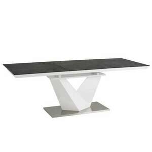 Asztal Alaras II fekete kő hatású / fehér lakkozott140(200)X85 kép