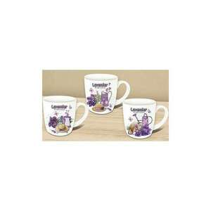 Bögre porcelán 360ml díszdobozos, kanál+tető 9x8, 5cm, 3 féle Lavender Magic kép