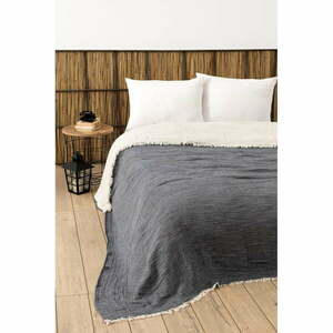 Sötétszürke muszlin ágytakaró franciaágyra 230x250 cm – Mijolnir kép