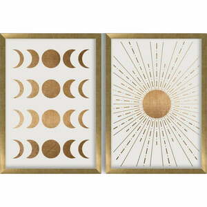 Keretezett poszter szett 2 db-os 38x53 cm Moon & Sun – Wallity kép