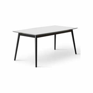 Fehér-fekete bővíthető étkezőasztal fehér asztallappal 90x165 cm Meza – Hammel Furniture kép