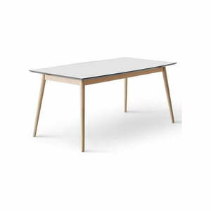Fehér-natúr színű bővíthető étkezőasztal fehér asztallappal 90x165 cm Meza – Hammel Furniture kép