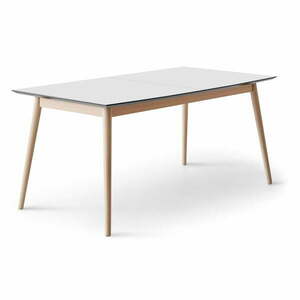Fehér-natúr színű bővíthető étkezőasztal fehér asztallappal 100x210 cm Meza – Hammel Furniture kép