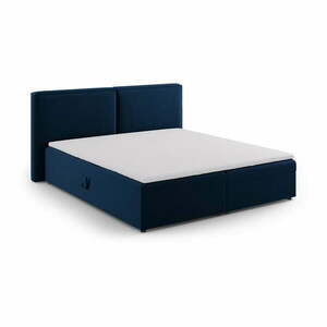 Sötétkék ágyneműtartós boxspring ágy 160x200 cm Arendal – Cosmopolitan Design kép