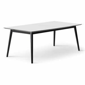 Fehér-fekete bővíthető étkezőasztal fehér asztallappal 100x210 cm Meza – Hammel Furniture kép