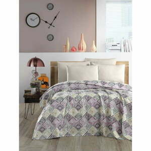Lila-krémszínű pamut ágytakaró 200x230 cm Pique – Mila Home kép