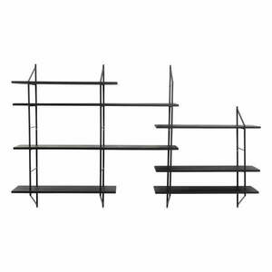 Fekete többszintes paulownia fali polc 196 cm Belfast – Actona kép