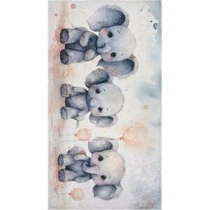 Világosszürke gyerek szőnyeg 100x160 cm Baby Elephants – Vitaus kép