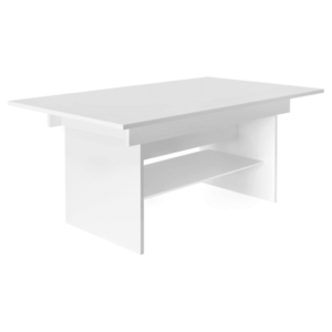 Kihúzható étkező-/dohányzóasztal, fehér, 120/160x70 cm, LAVKO kép
