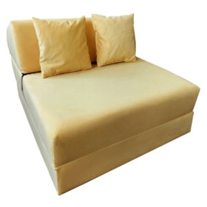 Összecsukható matrac/fotel, 2v1, sárga, PELOS kép