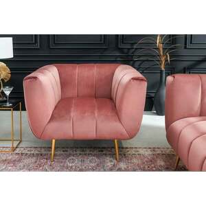 NOBLESSE rózsaszín bársony fotel kép
