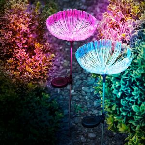 Száloptikás szolár medúza - 80 cm - színes LED kép