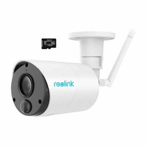 Reolink Argus ECO-V2 térfigyelő kamera, WIFI, újratölthető akkumulátorral, személy/jármű érzékelés, éjszakai látás, Micro SD kártya 64 GB, 3 MP HD felbontás, mozgásérzékelő, Push riasztás kép