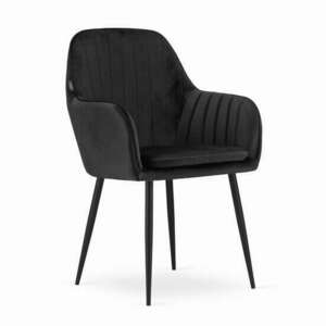 Konyha/nappali szék, Mercaton, Lugo, bársony, fém, fekete, 57.5x56.5x86.5 cm kép