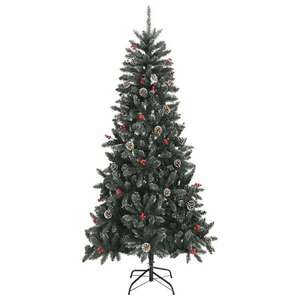 Zöld pvc műkarácsonyfa állvánnyal 240 cm kép