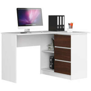 Sarok íróasztal - Akord Furniture - 124 cm - fehér / wenge kép