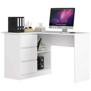 Sarok íróasztal - Akord Furniture - 124 cm - fehér (bal) kép