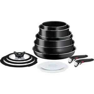 TEFAL Ingenio Easy Cook & Clean edénykészlet L1539843, 13 részes, 16-28 cm, alumínium, fekete kép