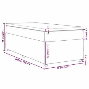 vidaXL sötétbarna szövet rugós ágy matraccal 80 x 200 cm kép