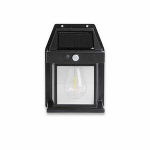 Asalite LED Szolár Fali Lámpa IP44 3W 3000K (100 lumen) Fekete + PIR Szenzor kép