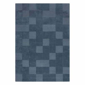 Sötétkék kézi szövésű gyapjú szőnyeg 120x170 cm Checkerboard – Flair Rugs kép