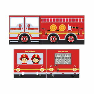 Gyerek függöny ágyhoz 4 db-os 195x75 cm Fire Truck – Vipack kép