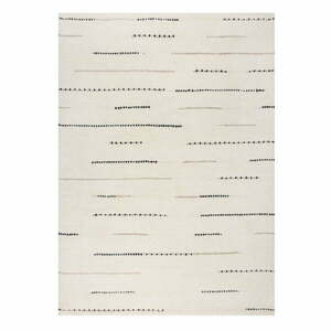 Krémszínű kézi szövésű gyapjú szőnyeg 200x290 cm Dottie Linear – Flair Rugs kép