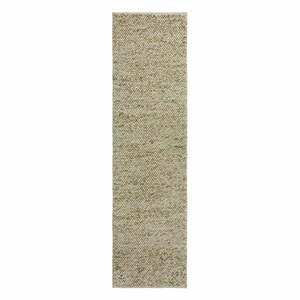 Khaki kézi szövésű gyapjúkeverék futószőnyeg 60x230 cm Minerals – Flair Rugs kép