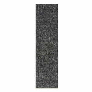 Sötétszürke kézi szövésű gyapjúkeverék futószőnyeg 60x230 cm Minerals – Flair Rugs kép