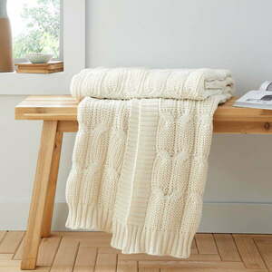 Fehéresbézs kötött takaró 130x170 cm Chunky Marl Knit – Catherine Lansfield kép