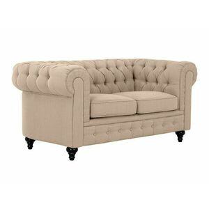 Chesterfield kanapé Manor House B112, Beige, 78x164x85cm, Lábak: Fa kép