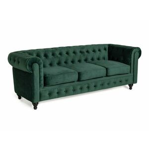 Chesterfield kanapé Manor House B111, Zöld, 77x222x85cm, Lábak: Fa kép