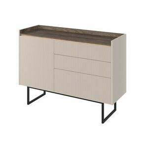 Komód Fresno AV101, Beige, Sötét tölgy, 86x118x40cm kép