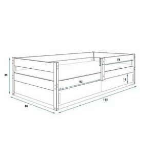 Gyermekágy hugo 80x160 egyszemélyes ágy tárolóval, fenyőfa kép