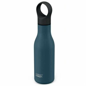 Thermo Bottle Joseph Joseph Loop 81120, 500 ml, dupla falú, csuklós kupak, vákuum szigetelt, kék kép