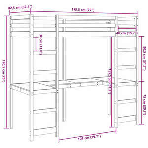 vidaXL viaszbarna tömör fenyő galériaágy-keret matrac nélkül 75x190 cm kép