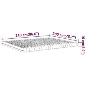 vidaXL fehér 7-zónás 20 ILD keménységű habmatrac 200 x 200 cm kép