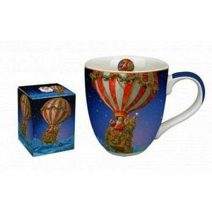 Porcelánbögre 1000ml, dobozban, Santa Balloon kép