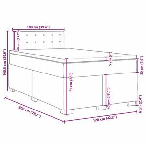 vidaXL szürke műbőr rugós ágy matraccal 120 x 200 cm kép