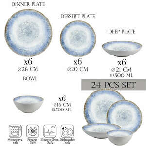 Étkészlet- 24 darab- 6 személy számára - Ensemble Laguna di Lusso - díszített porcelán kép