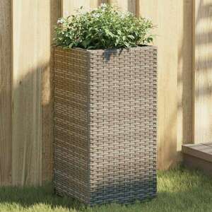 vidaXL 2 db szürke polyrattan kerti ültetőláda 30x30x60 cm kép